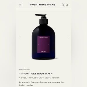 Twentynine Palms Pinyon Poet Body Wash
